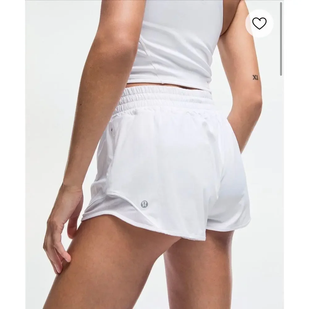 Lululemon Hotty Hot Shorts Size 12 White 2.5” Run Swift Lined - Picture 9 of 9